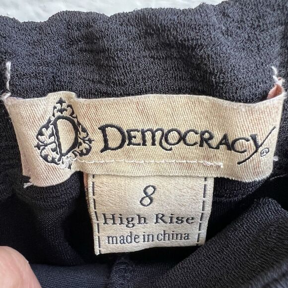 Democracy Women's Black Straight Leg Pants Pockets Sz 8 High Rise - Picture 4 of 7